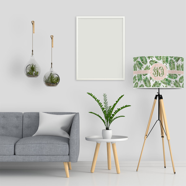 Tropical Leaves 12" Drum Lampshade - LIFESTYLE