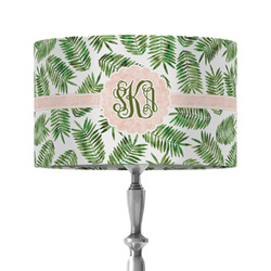 Tropical Leaves 12" Drum Lamp Shade - Fabric (Personalized)