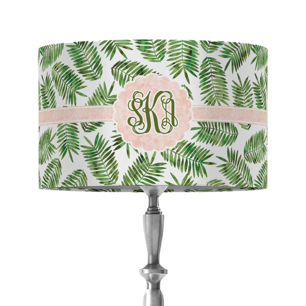 Custom Tropical Leaves 12" Drum Lamp Shade - Fabric (Personalized)