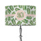 Tropical Leaves 12" Drum Lampshade - ON STAND (Fabric)