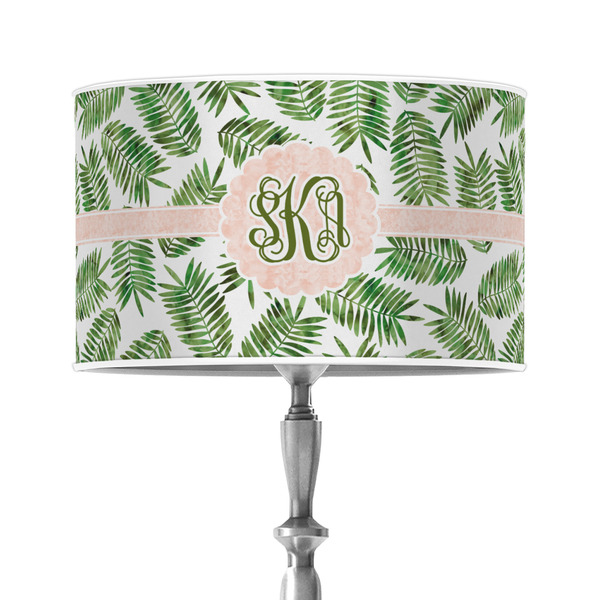Custom Tropical Leaves 12" Drum Lamp Shade - Poly-film (Personalized)