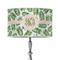 Tropical Leaves 12" Drum Lampshade - ON STAND (Poly Film)