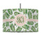 Tropical Leaves 12" Drum Pendant Lamp - Fabric (Personalized)