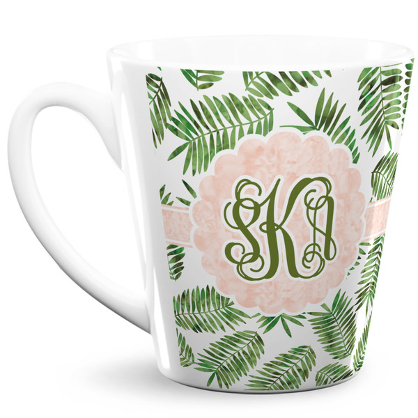 Custom Tropical Leaves 12 Oz Latte Mug (Personalized)