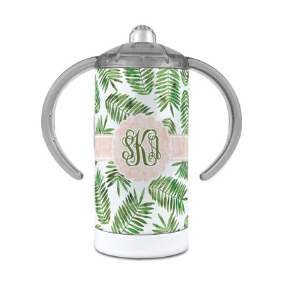 Tropical Leaves 12 oz Stainless Steel Sippy Cup (Personalized)