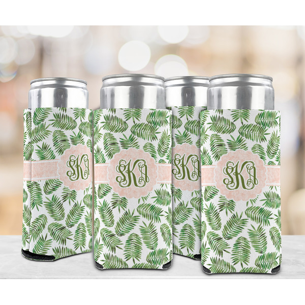 Tropical Leaves 12oz Tall Can Sleeve - Set of 4 - LIFESTYLE