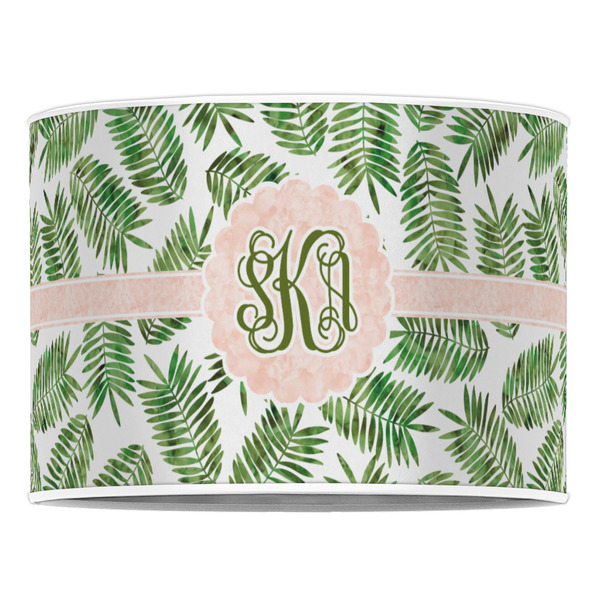 Tropical Leaves 16" Drum Lampshade - FRONT (Poly Film)