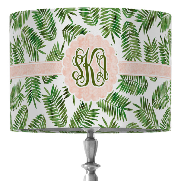 Custom Tropical Leaves 16" Drum Lamp Shade - Fabric (Personalized)
