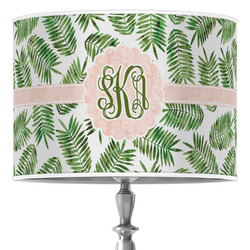Tropical Leaves 16" Drum Lamp Shade - Poly-film (Personalized)