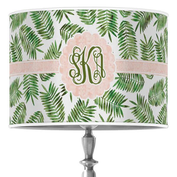 Custom Tropical Leaves 16" Drum Lamp Shade - Poly-film (Personalized)