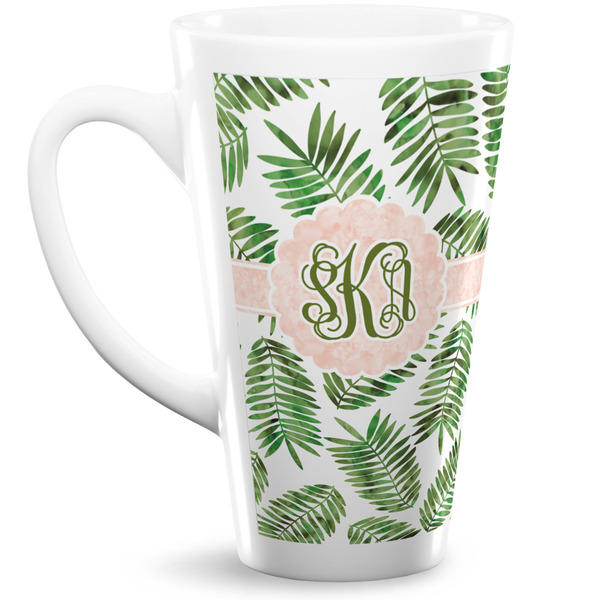 Custom Tropical Leaves Latte Mug (Personalized)