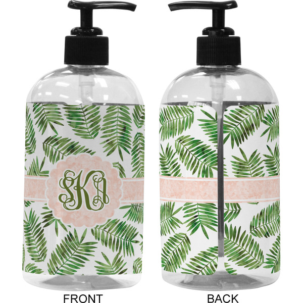 Tropical Leaves 16 oz Plastic Liquid Dispenser (Approval)