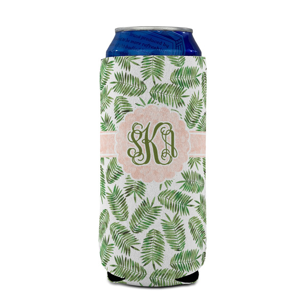 Tropical Leaves 16oz Can Sleeve - FRONT (on can)