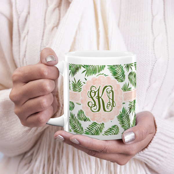 Tropical Leaves 20oz Coffee Mug - LIFESTYLE