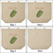 Tropical Leaves 3 Reusable Cotton Grocery Bags - Front & Back View