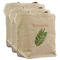 Tropical Leaves 3 Reusable Cotton Grocery Bags - Front View
