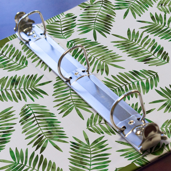 Tropical Leaves 3 Ring Binders - Full Wrap - 1" - DETAIL