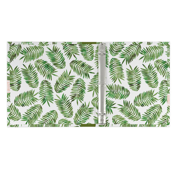Tropical Leaves 3 Ring Binders - Full Wrap - 1" - OPEN INSIDE