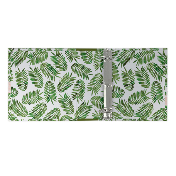 Tropical Leaves 3 Ring Binders - Full Wrap - 2" - OPEN INSIDE