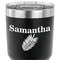 Tropical Leaves 30 oz Stainless Steel Ringneck Tumbler - Black - CLOSE UP