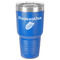 Tropical Leaves 30 oz Stainless Steel Ringneck Tumbler - Blue - Front