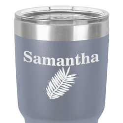 Tropical Leaves 30 oz Stainless Steel Tumbler - Grey - Double-Sided (Personalized)