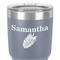 Tropical Leaves 30 oz Stainless Steel Ringneck Tumbler - Grey - Close Up