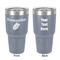 Tropical Leaves 30 oz Stainless Steel Ringneck Tumbler - Grey - Double Sided - Front & Back