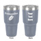 Tropical Leaves 30 oz Stainless Steel Tumbler - Grey - Double-Sided (Personalized)