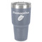 Tropical Leaves 30 oz Stainless Steel Ringneck Tumbler - Grey - Front