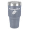 Tropical Leaves 30 oz Stainless Steel Tumbler - Grey - Single-Sided (Personalized)
