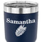 Tropical Leaves 30 oz Stainless Steel Ringneck Tumbler - Navy - CLOSE UP