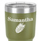 Tropical Leaves 30 oz Stainless Steel Ringneck Tumbler - Olive - Close Up