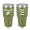 Tropical Leaves 30 oz Stainless Steel Tumbler - Olive - Double-Sided (Personalized)