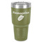 Tropical Leaves 30 oz Stainless Steel Ringneck Tumbler - Olive - Front