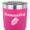 Tropical Leaves 30 oz Stainless Steel Ringneck Tumbler - Pink - CLOSE UP