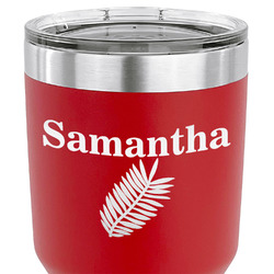 Tropical Leaves 30 oz Stainless Steel Tumbler - Red - Single Sided (Personalized)