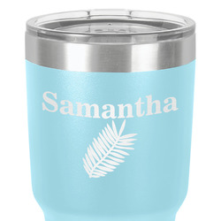Tropical Leaves 30 oz Stainless Steel Tumbler - Teal - Single-Sided (Personalized)