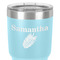 Tropical Leaves 30 oz Stainless Steel Ringneck Tumbler - Teal - Close Up
