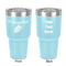 Tropical Leaves 30 oz Stainless Steel Ringneck Tumbler - Teal - Double Sided - Front & Back