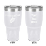 Tropical Leaves 30 oz Stainless Steel Tumbler - White - Double-Sided (Personalized)