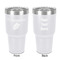Tropical Leaves 30 oz Stainless Steel Ringneck Tumbler - White - Double Sided - Front & Back