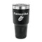 Tropical Leaves 30 oz Stainless Steel Ringneck Tumblers - Black - FRONT