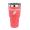 Tropical Leaves 30 oz Stainless Steel Ringneck Tumblers - Coral - FRONT