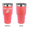 Tropical Leaves 30 oz Stainless Steel Ringneck Tumblers - Coral - Single Sided - APPROVAL