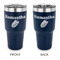Tropical Leaves 30 oz Stainless Steel Ringneck Tumblers - Navy - Double Sided - APPROVAL