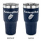 Tropical Leaves 30 oz Stainless Steel Tumbler - Navy - Double Sided (Personalized)