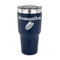 Tropical Leaves 30 oz Stainless Steel Ringneck Tumblers - Navy - FRONT