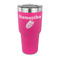 Tropical Leaves 30 oz Stainless Steel Ringneck Tumblers - Pink - FRONT