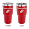 Tropical Leaves 30 oz Stainless Steel Ringneck Tumblers - Red - Double Sided - APPROVAL